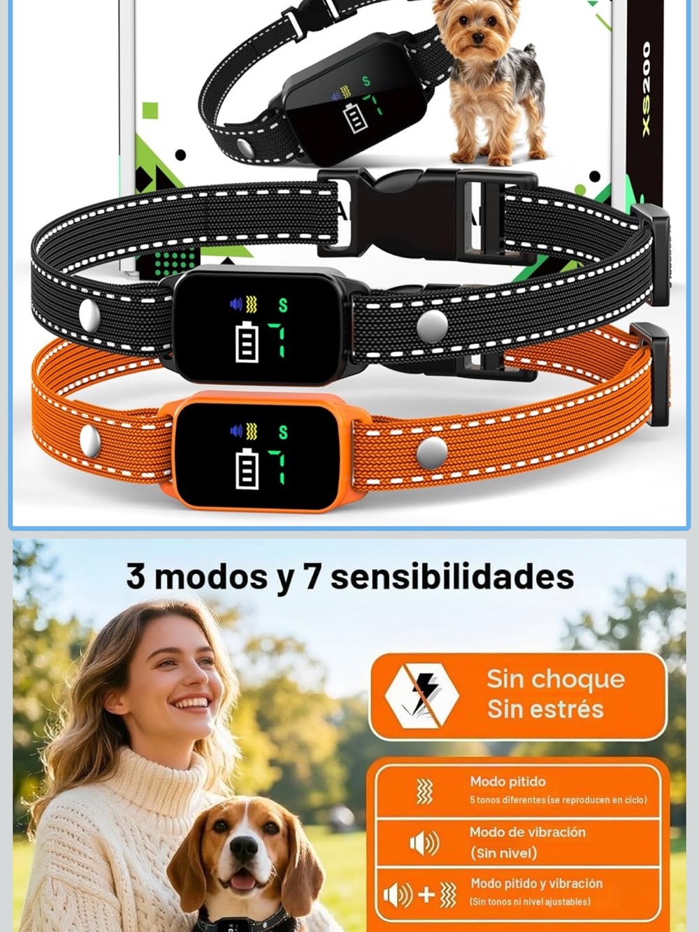 Dog Training Smart Collar with LCD Display - Black / Orange